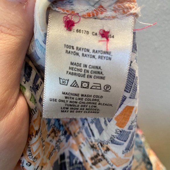 Anthropologie Maeve Cartography Button Down Top with Split Back Hem Size… - Picture 7 of 8